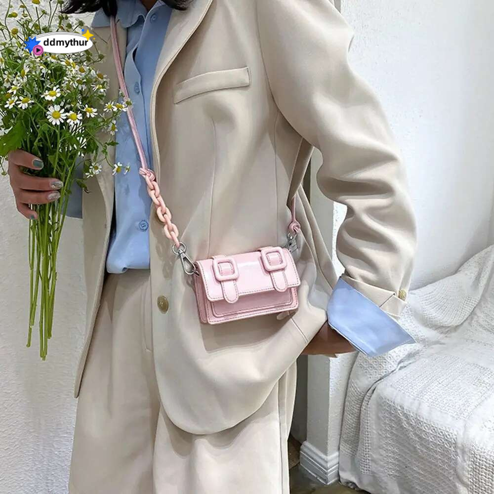 Mini Small Messenger For Women Chain Purse PU Leather Handbag Ladies Girl Crossbody Bags Designer 2022 Summer Yellow ddmythur
