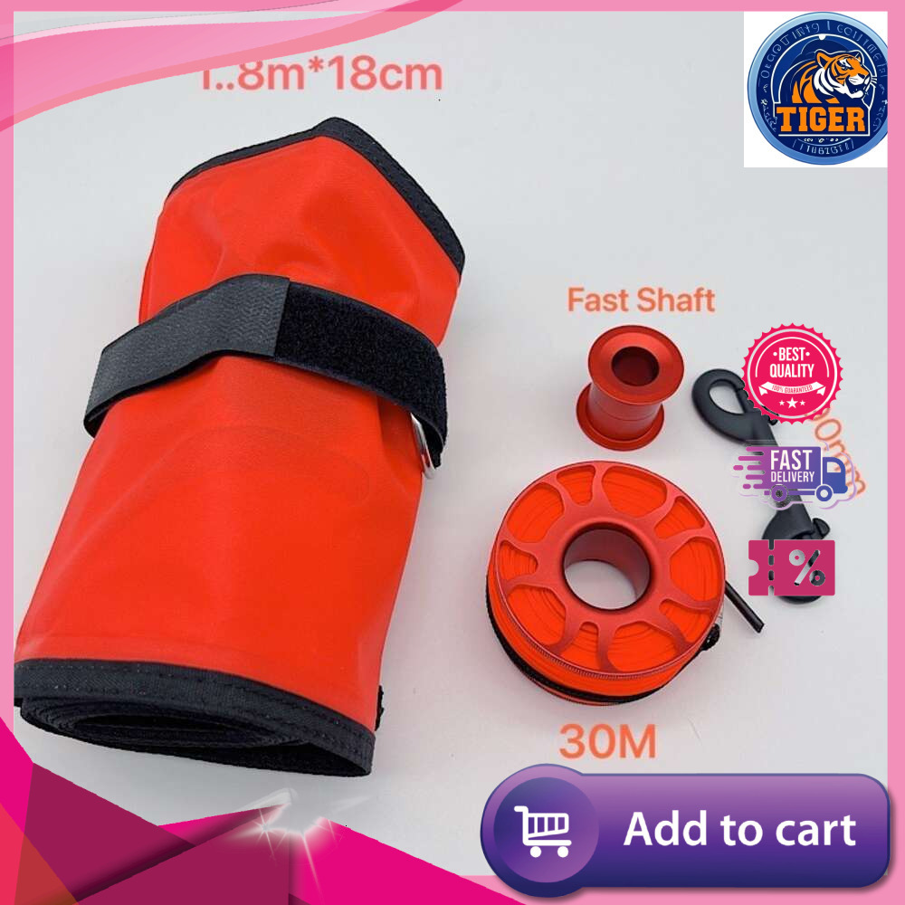 Ddmytiger Diving Nylon SMB Elephant Pull Buoy Set With M Deep Positioning Warning And Meter Line Wheels H