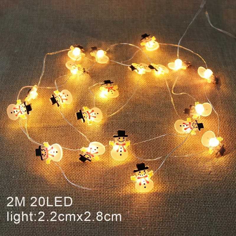 2M Fairy String Lights Santa Claus Snowman LED Garland String Lights Bedroom Garden Decorations 2024 Merry Christmas Supplies W251107