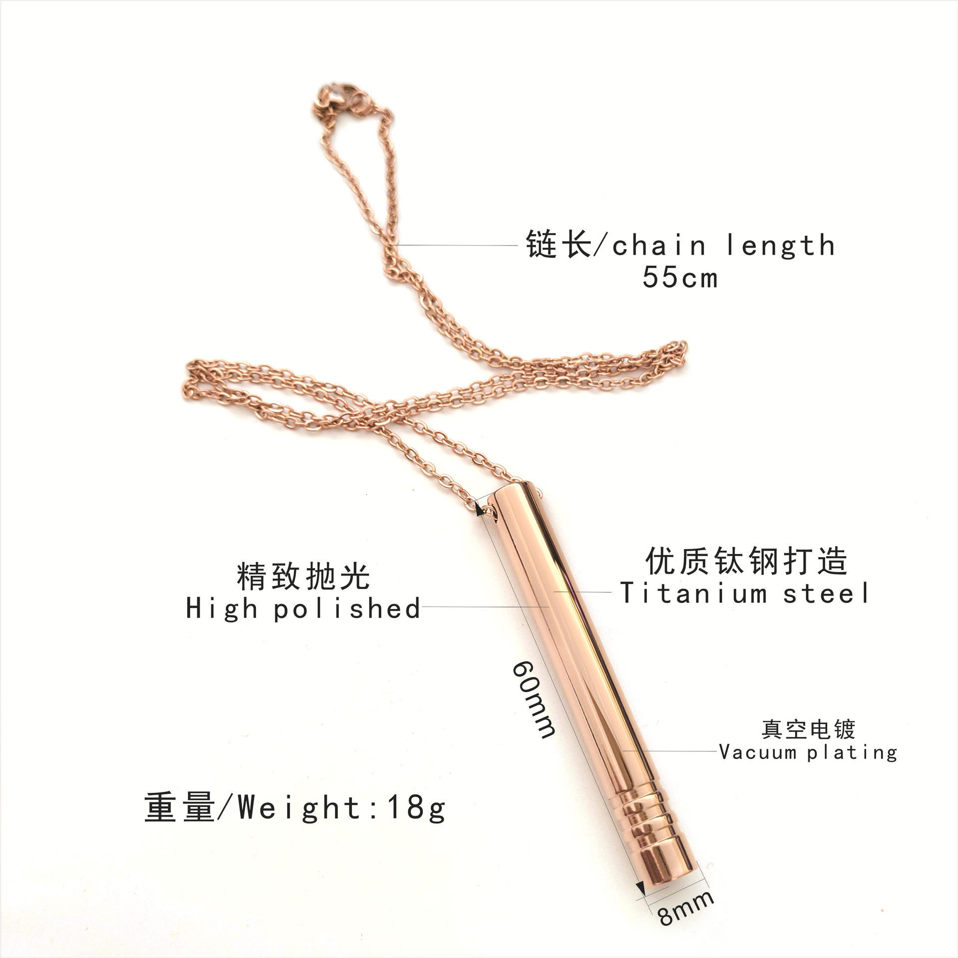 Breathing necklace made of stainless steel, vacuum plated pendant for decompression, calming meditation, relaxation, and anxiety relief