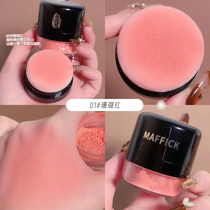 Lazy powder blusher air cushion suit natural nude makeup moisturizing bright tone orange 250325