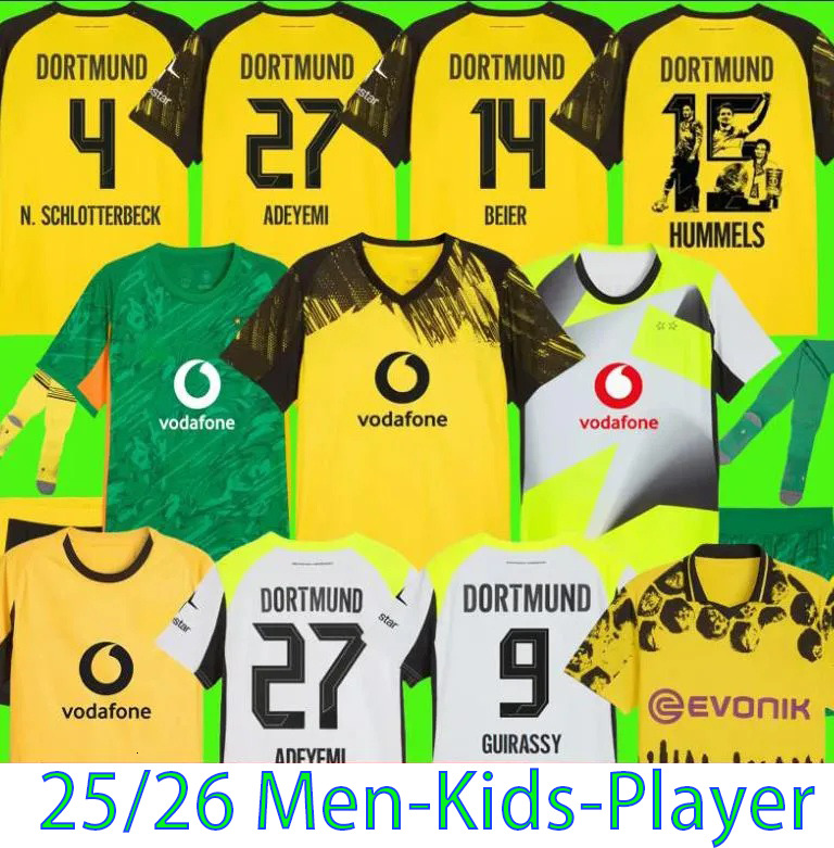 25 26 BVBs jersey HALLER 4th Sabitzer Football Jersey Club World Cup Jersey MOUKOKO Men's and 2025 26 Dortmund three-legged jersey