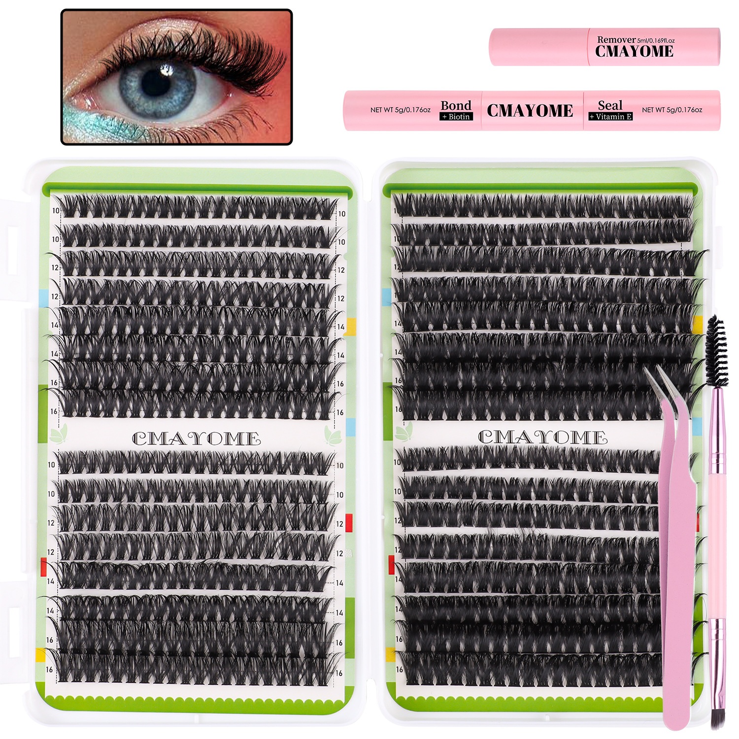 DIY Segmented Eyelash Extensions Soft Lightweight 6401Pcs DIY Cluster Lashes Kit Handmade Reusable Thick Fluffy Individual Eyelashes for Women