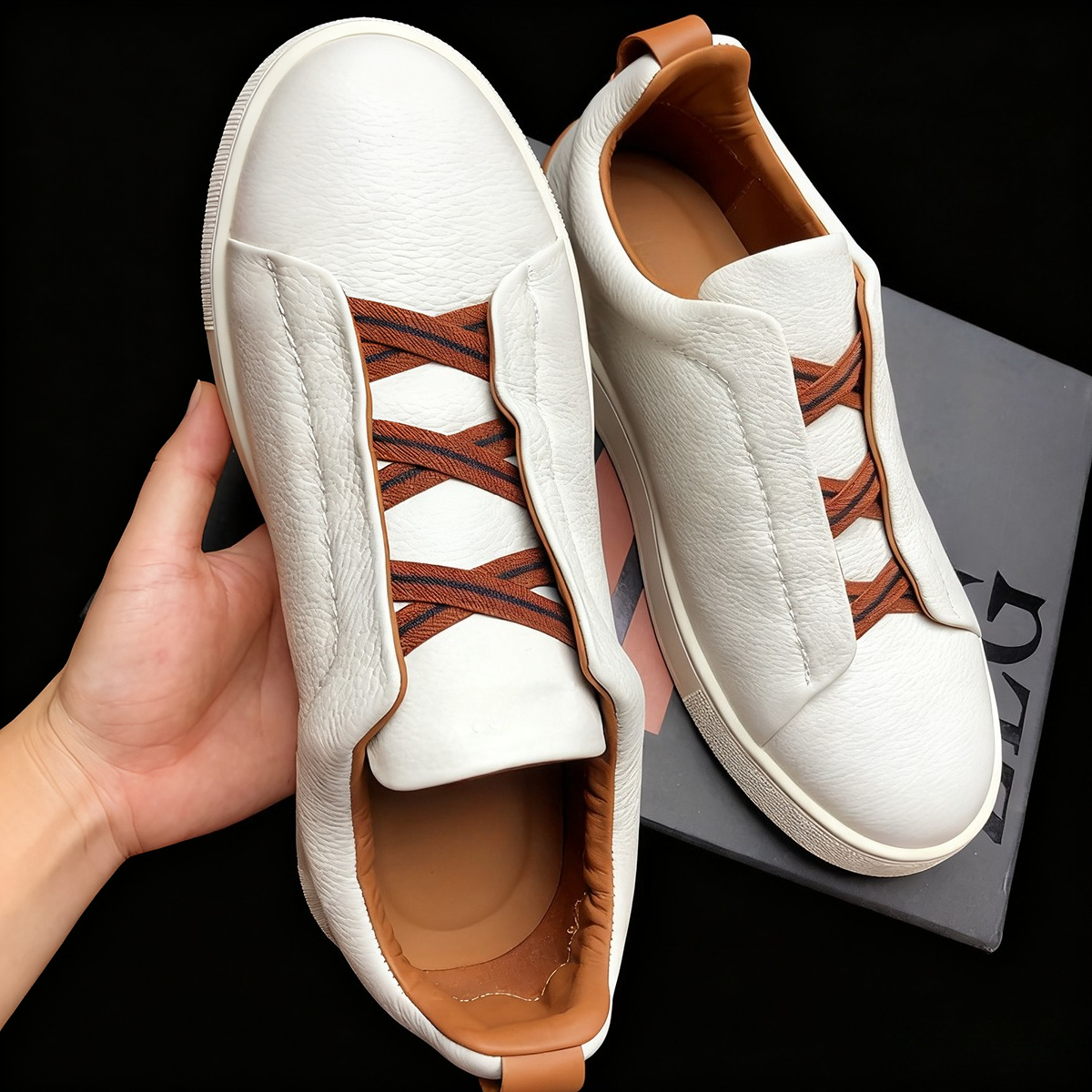 TOP Designer Men shoes Ermenegildos Dress shoes Casual Social Party Quality Leather triple stitch Sneakers Formal Trainers Casual shoes