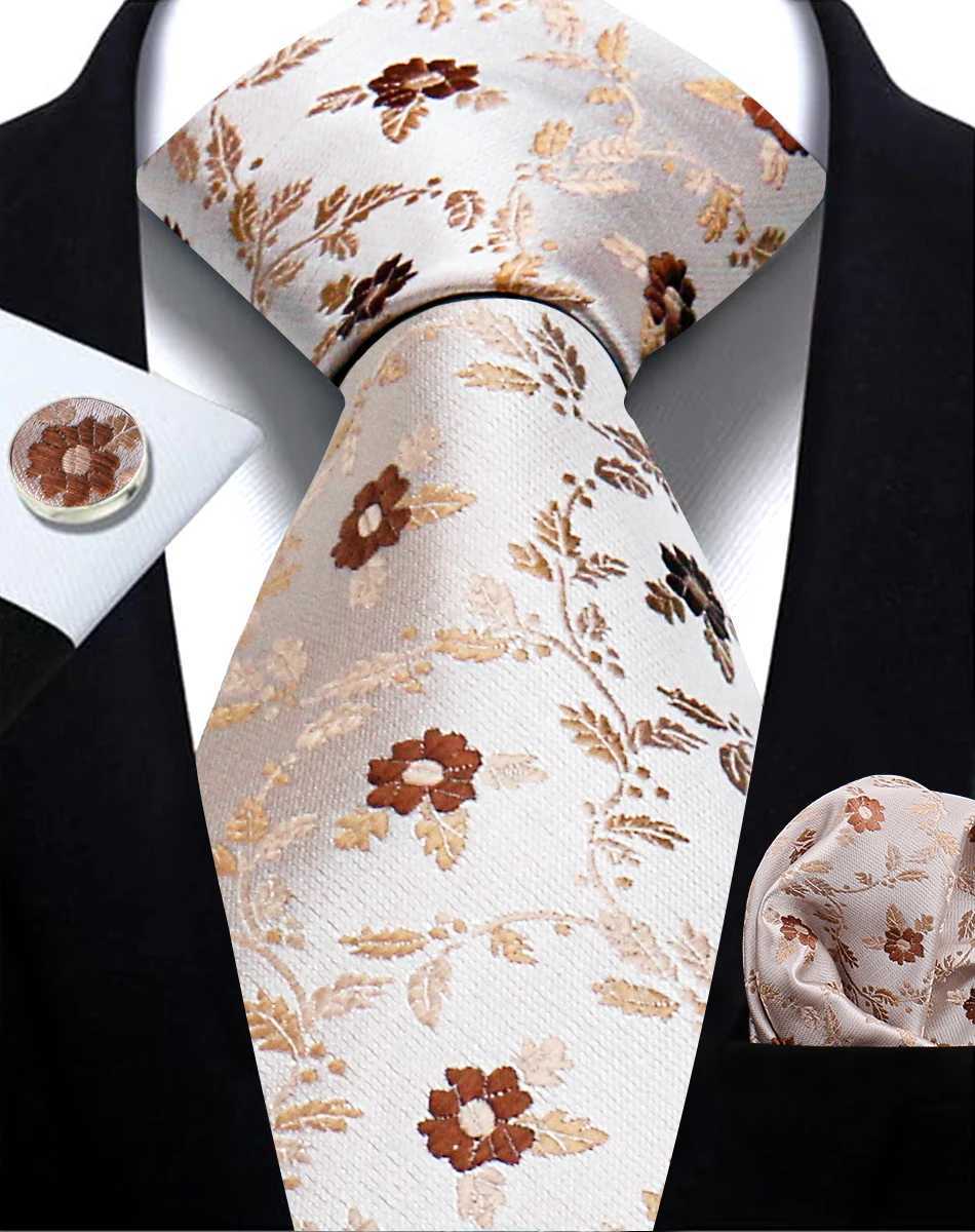 Luxury Floral Wine Ties For Men Wedding Party Business Necktie Handkerchief Cufflinks Set Men Suit Accessories Handmade Gravata X250407