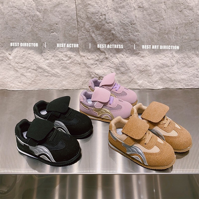Free shipping designer sports shoes 1-2 year old children black purple khaki comfortable breathable wear-resisting outdoor walking shoes