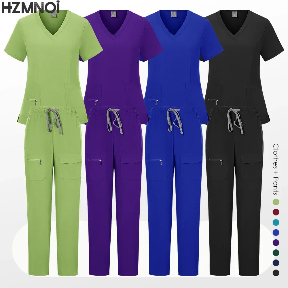 Uniforms Women Nursing Accessories Dental Scrub Gown Healthcare Hospitals Clinical Scrub Doctor Nurse Work Wear 250402