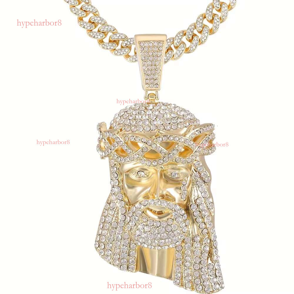 Iced Cuban Chain Tiger Men's Shiny Crystal Animal Pendant Necklace Punk Jewelry Hip Hop