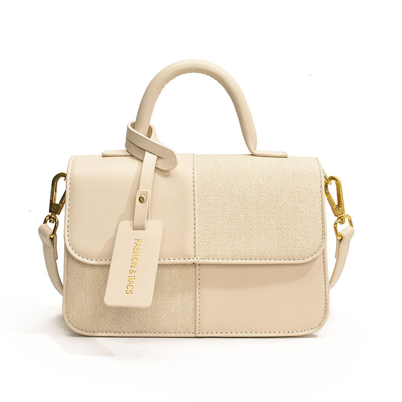 2025S Designer Women S Bag Autumn Versatile Fashionable Women S New Matte Shoulder Crossbody Dual Color Splicing Hand Held Small Square Bag