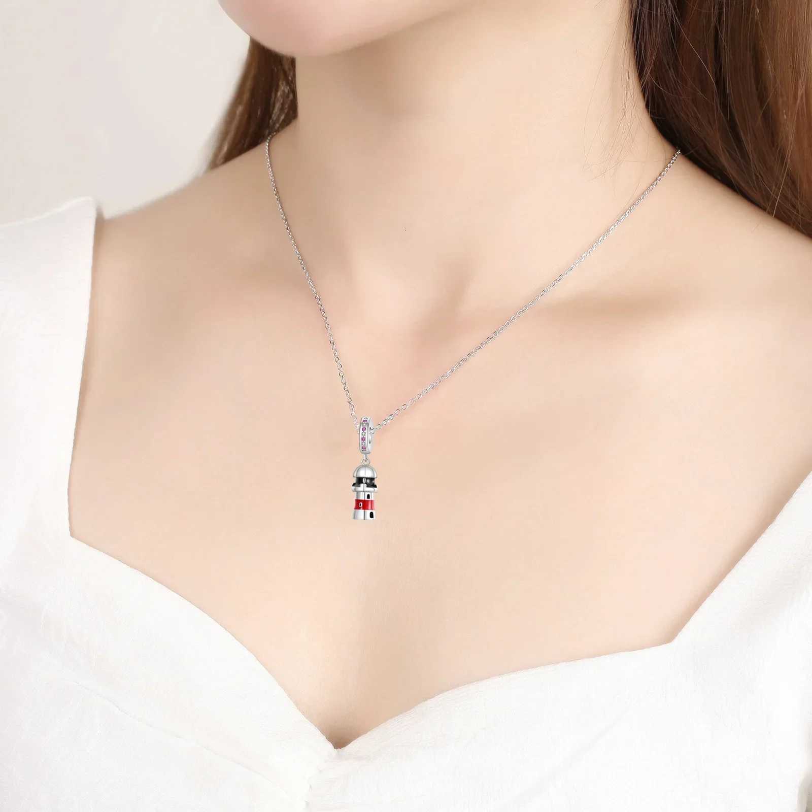 925 Sterling Silver Architecture Castle Tower Ferris Wheel Charms Fit Original Pendant Bracelets Necklace Women DIY Fine JewelryXJ251107