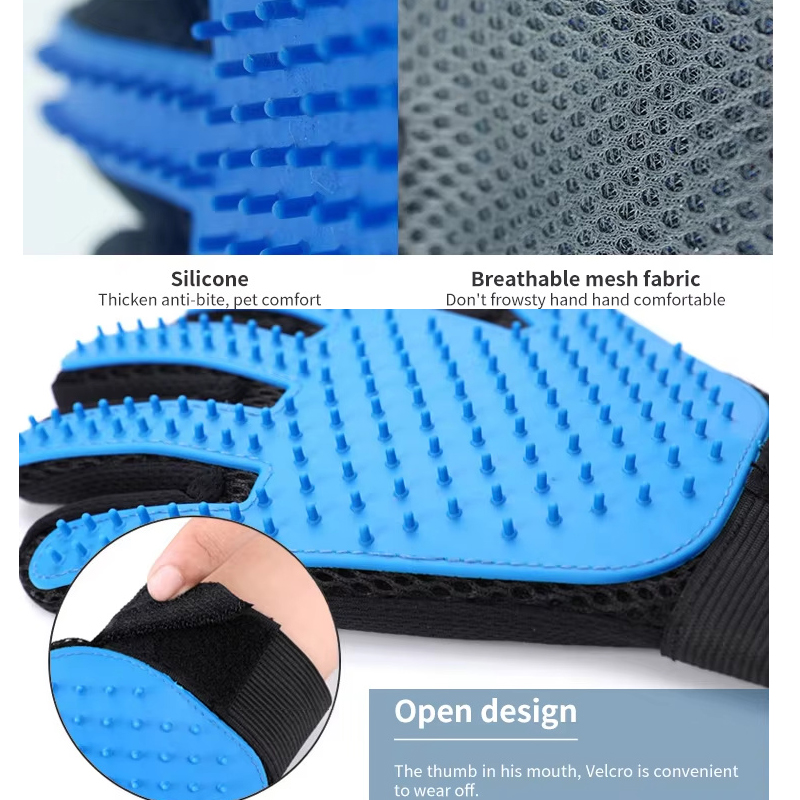 Eco-Friendly Pet Hair Remover Gloves Soft Grooming Mitts for Various Animals