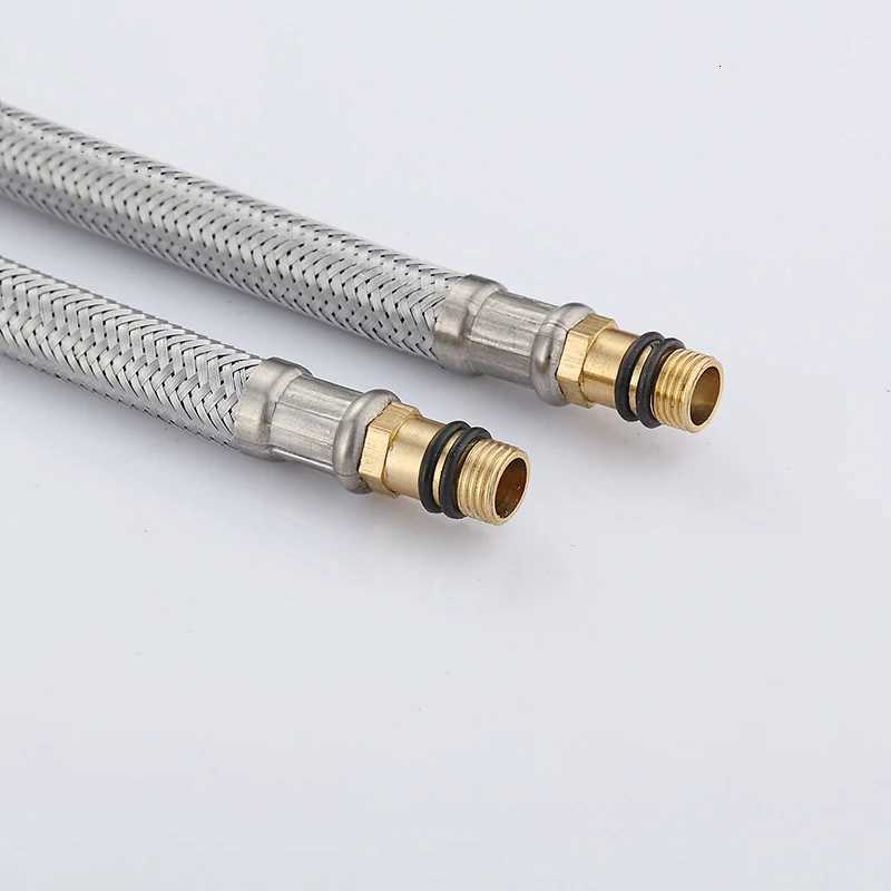 Faucet Hoses Cold Hot Mixer Faucet Stainless Steel Water Inlet Pipe G1/2 Caliber Hoses Length 50cm-100cm Y251107