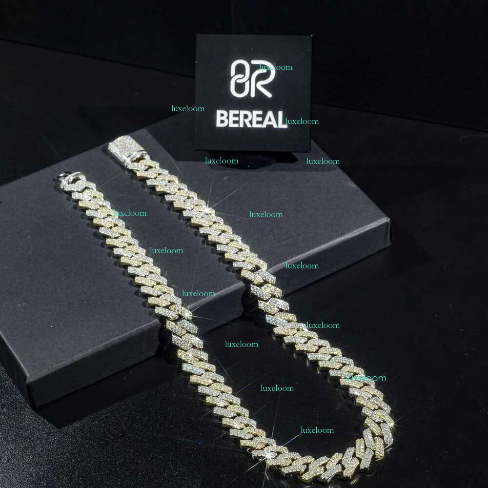 Custom Iced Out Sterg Pendant Moissanite Dia Designer Fashion Necklaces Sier Miami Cuban Chain GRA 14mm 2 Rows Gold Hip Hop Necklace Jewelry for Men