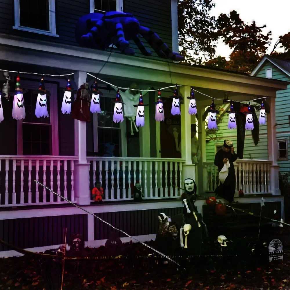 New Halloween Horror Atmosphere Creative Hanging Decorations Haunted House Scene Decoration LED Lights Ghost Party Garden W251107