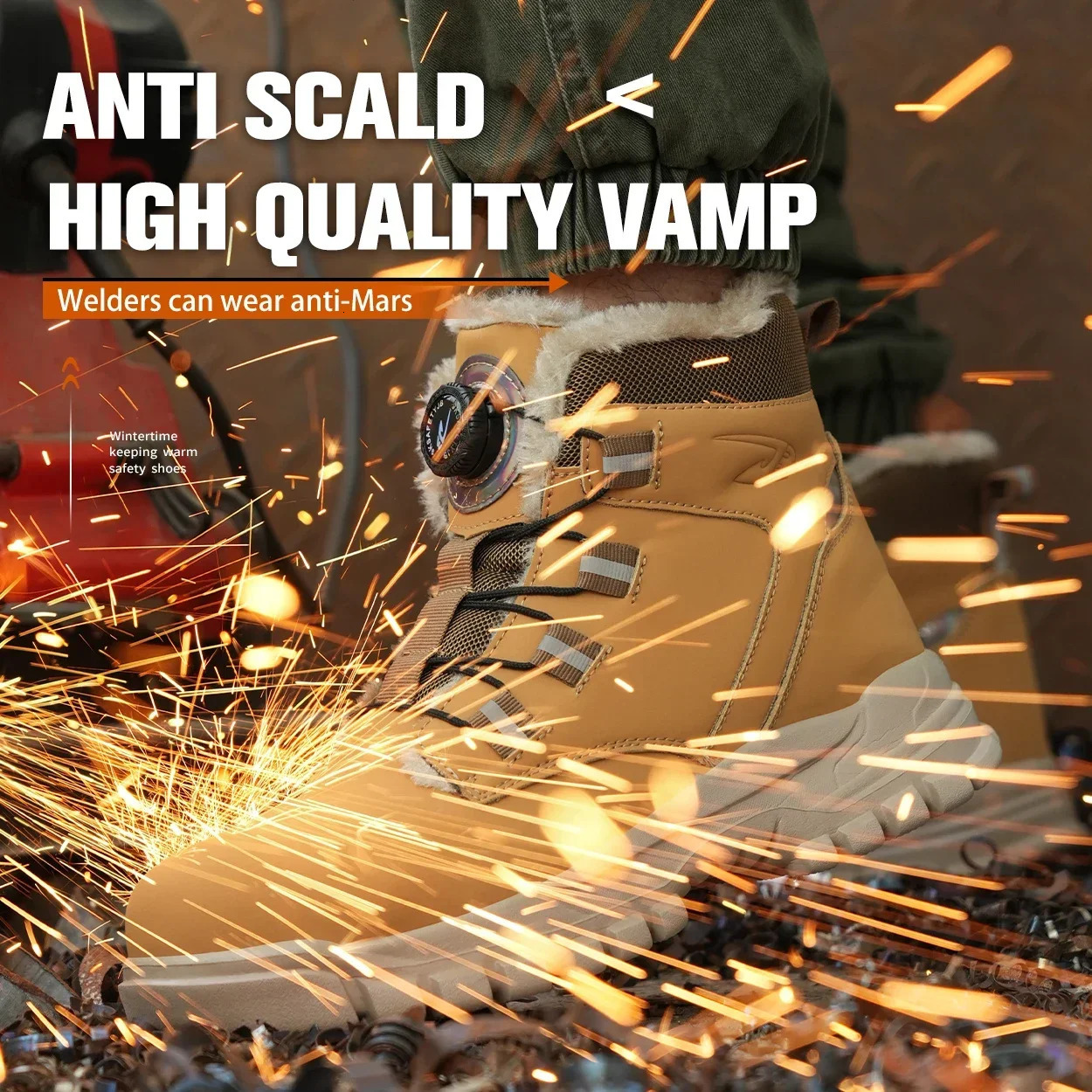 Fashion 2024 Winter Velvet Men Work Safety Shoes Construction Site Indestructible Waterproof Steel Toe Cap Boots Male Footwear 250402