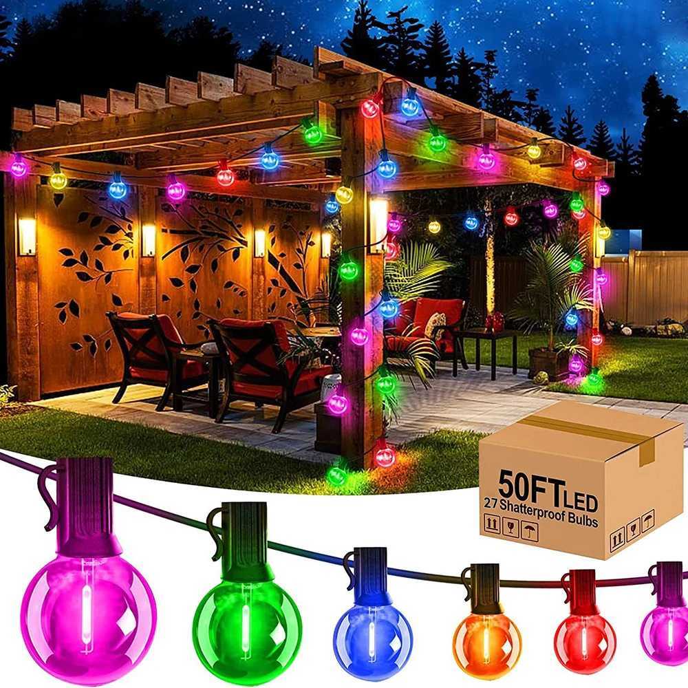Multicolor G40 String Light Globe Colorful Wedding Lights 110V US Holiday Lighting Connectable Vintage Wedding Party Outdoor D W251107