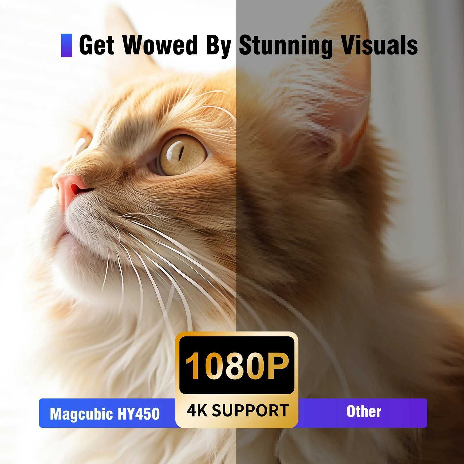 Magcubic Ultra Short Throw HY450 Projector with Auto Offset 8K 4K 1080P 900ANSI BT5.4 Electronic Focus WiFi6 AllwinnerH716 Voice X250407