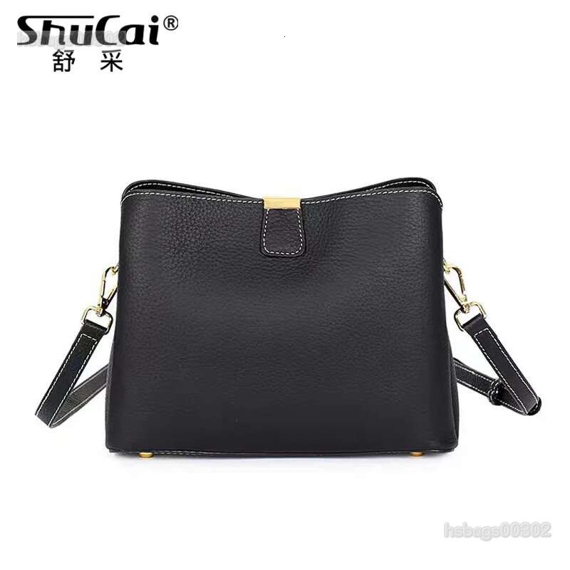 Genuine Leather Women's New Handbag Fashion Crossbody Bag Female Large Capacity Black