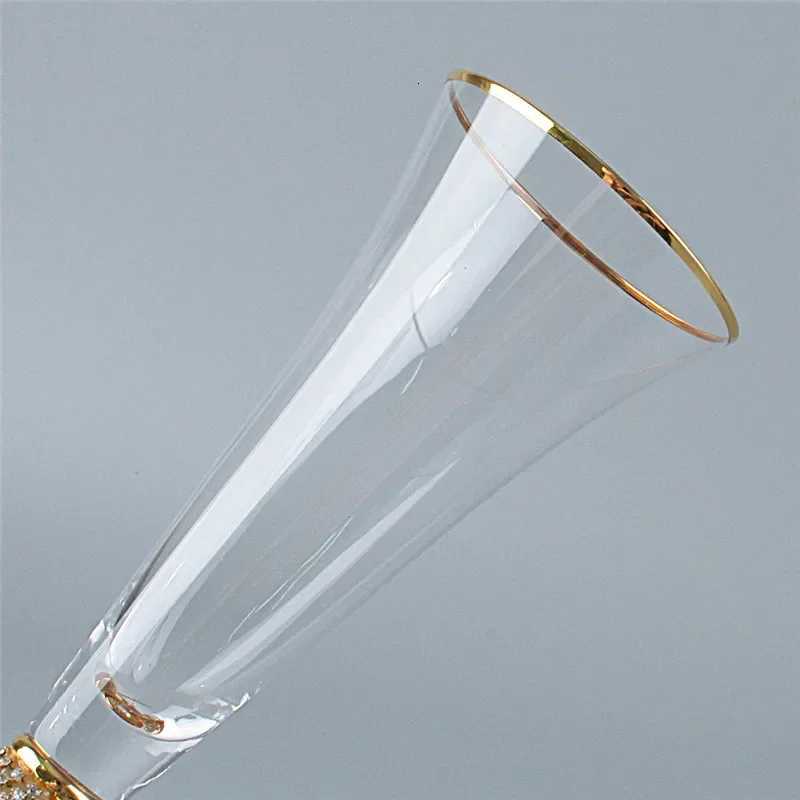 2Pcs/set Phn Penh Champagne es Inlaid Diamond Wine Weddeing Party Crystal Goblet Cocktail Drinkware Gifts H251107