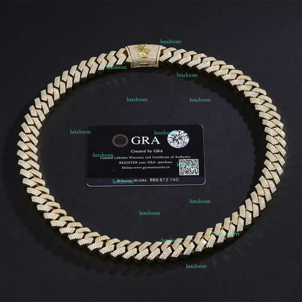 Custom VVS Lab Diamond Cubane Moissanite Chain for Men Elegant 14K Gold Plated Neckwear