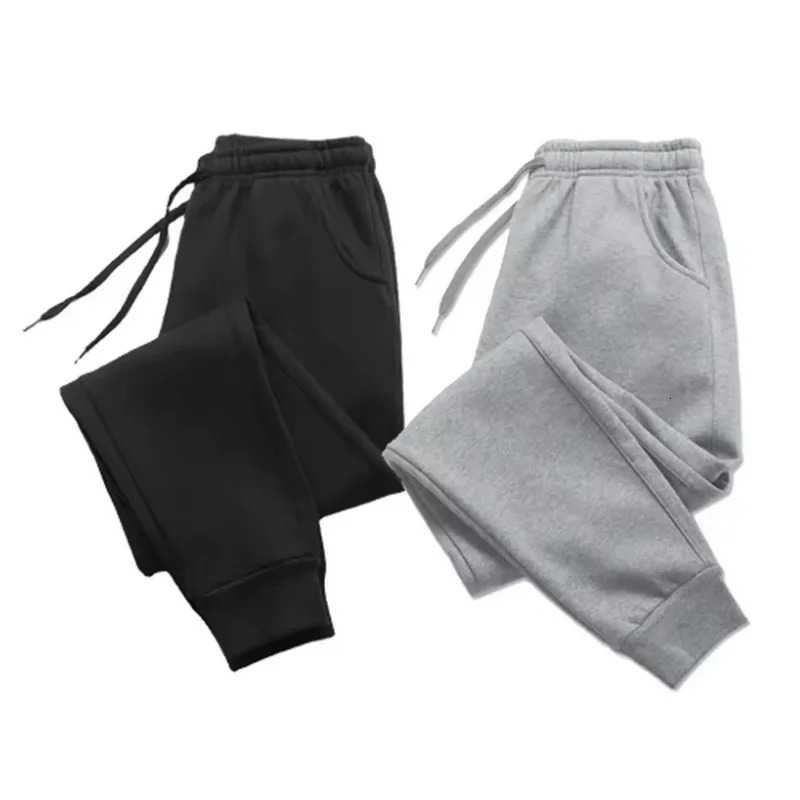 Mens Casual Pants Autumn Winter Fleece Sweatpants Men Running Jogger Sports Gym Trousers Fashion Solid Color Workout Long 251104