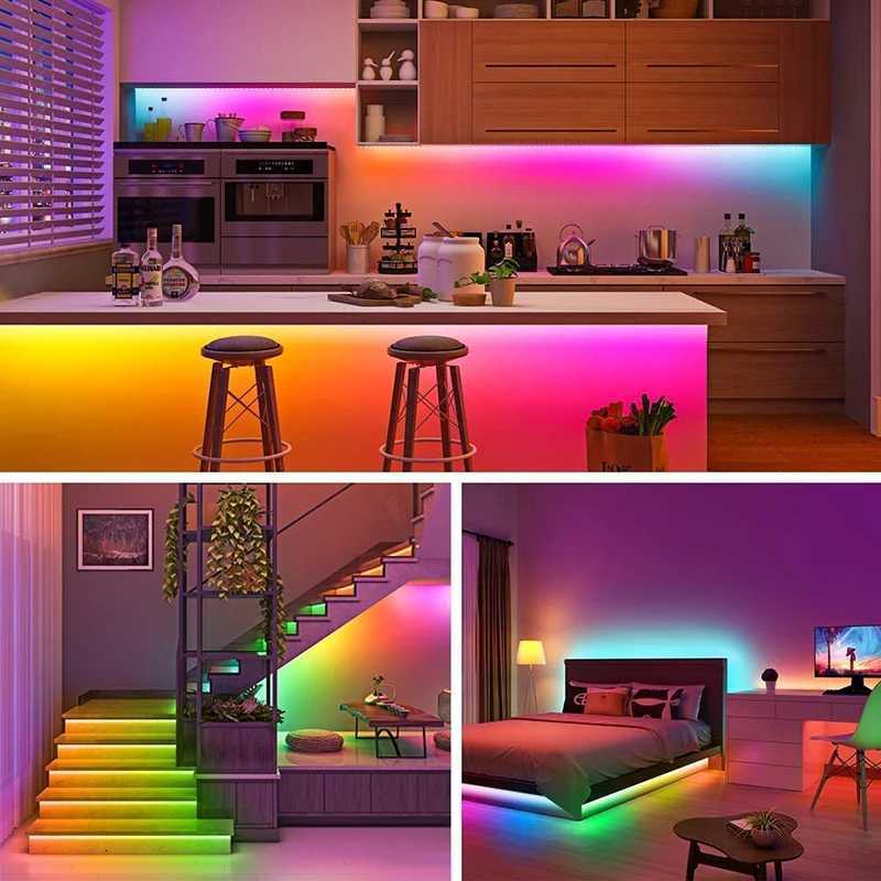 Ws2812B RGBIC Led Strip Light Usb Dream Color Light Strip Bluetooth App Remote Control 1-30M Flexible Lamp Tape for Home Decor W251107