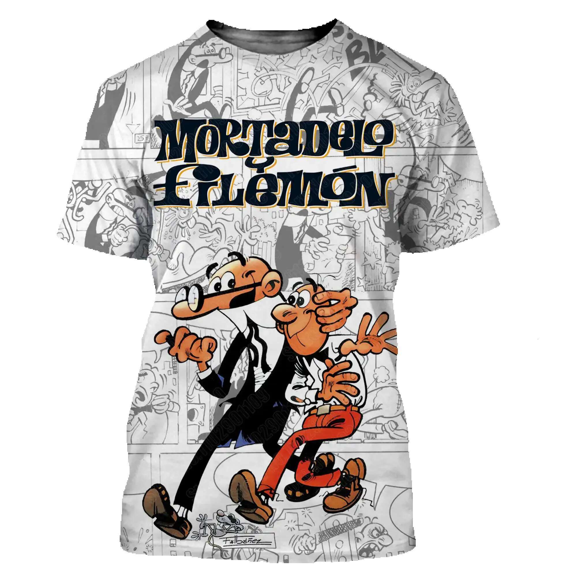 Mortadelo Y Filemon for Men and Women 3D Printed Haruku Style T-shirt Street Clothing Summer Top