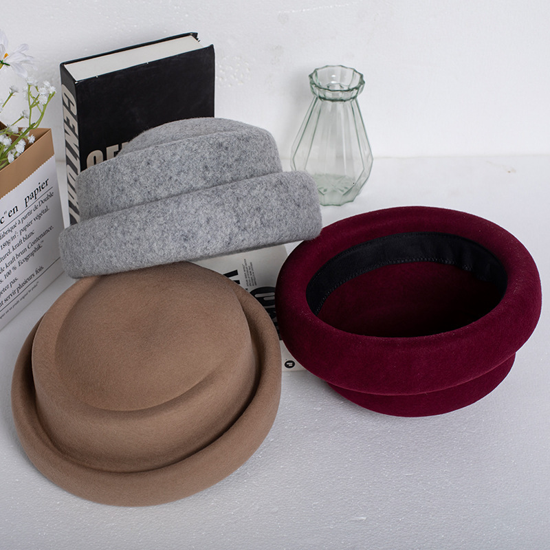 Elegant Sweet Style Wool Beret for Women Autumn and Winter Hat French Age-Reducing Princess Hat 250118