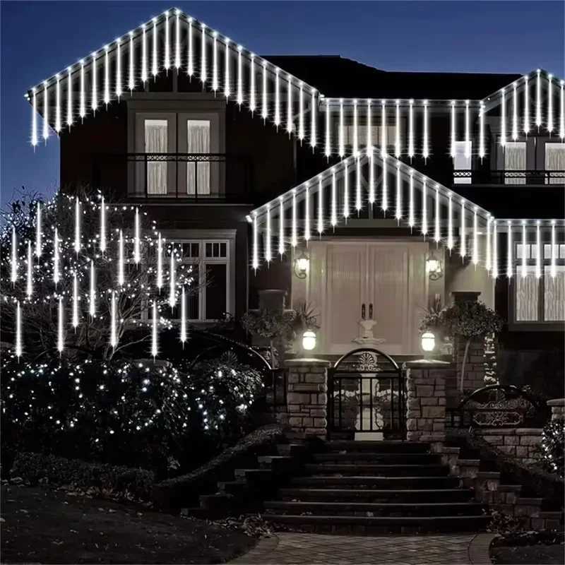 LED Meteor Shower Light Gorgeous Street String Light 32/24/16/8 Tubes Waterproof 2025 Christmas Party Garden Holiday Decorations W251107