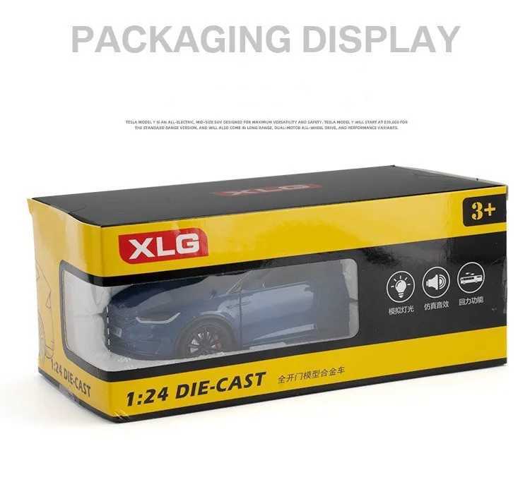 1 24 Tesla Model X Tesla Model 3 Alloy Die Casting Toy Car Model Sound and Light Childrens Toy Collectibles Birthday GiftXJ250407
