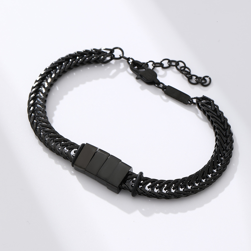 Titanium steel fashionable colorfast, simple versatile men's bracelet give to father and boyfriend