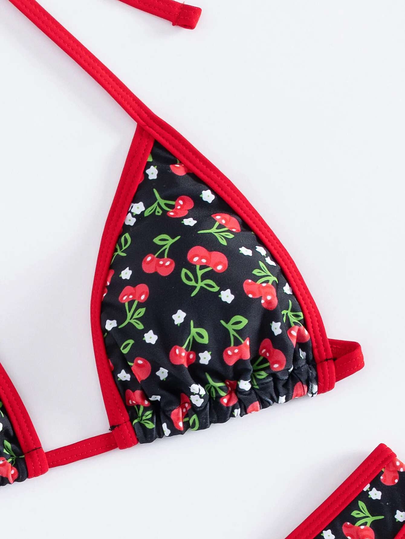 Dongdumaoyi Sexy Cute Black Strawberry Print Bikinis Sets Women Push Up Bandage Bathing Suit Micro Swimsuit Beach Holiday Swimwear