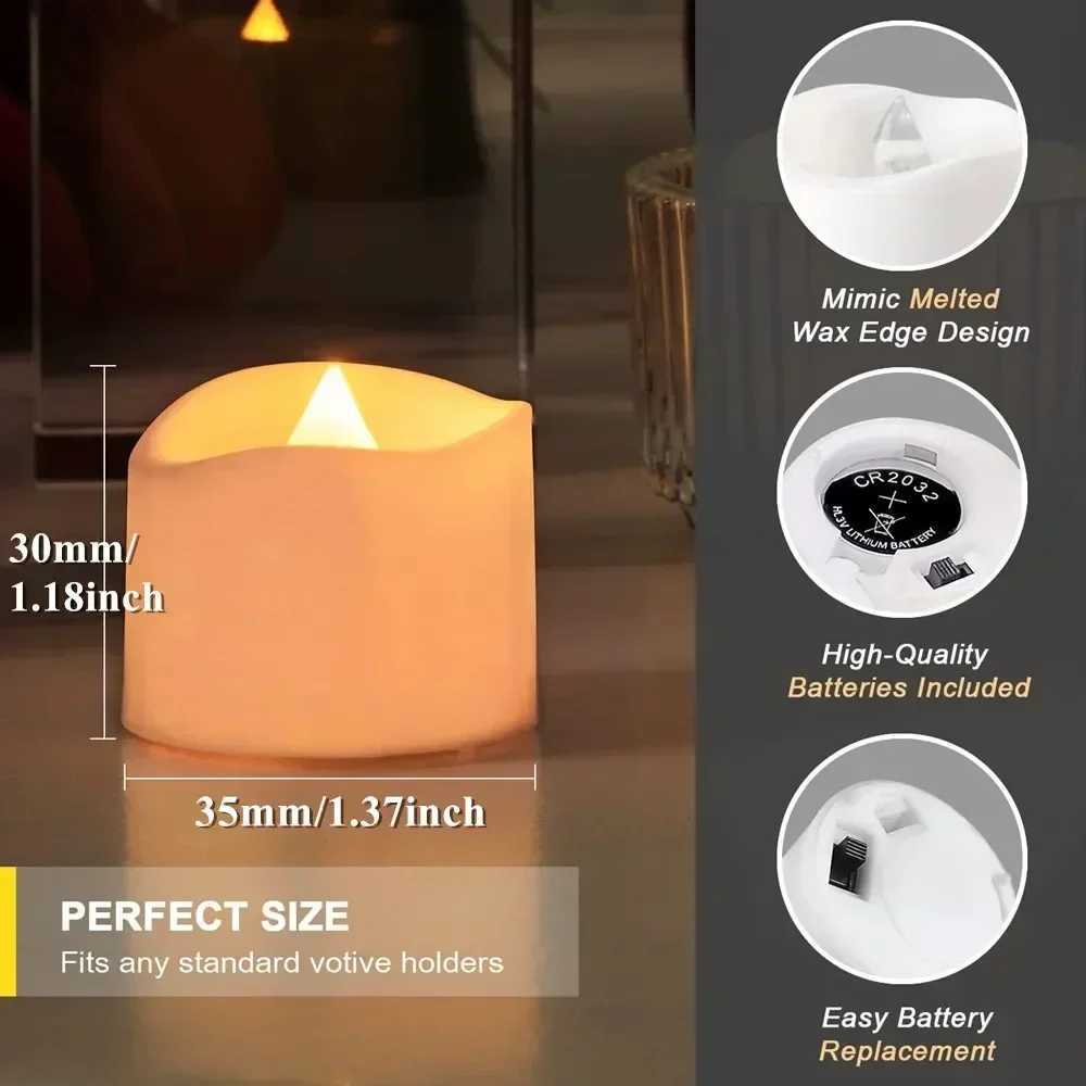 Flameless Flickering LED Tea Lights with Remote Control 200Hour Electronic Candles for Votive Wedding Christmas Halloween Decor W251107