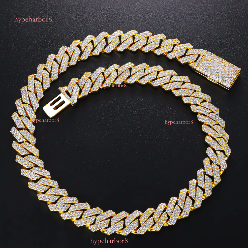 CM 14K Gold Plated Miami New Arrival Hip Hop Cadena Cubana Jewelry Ice Out Men Necklace baguette Cuban Chain