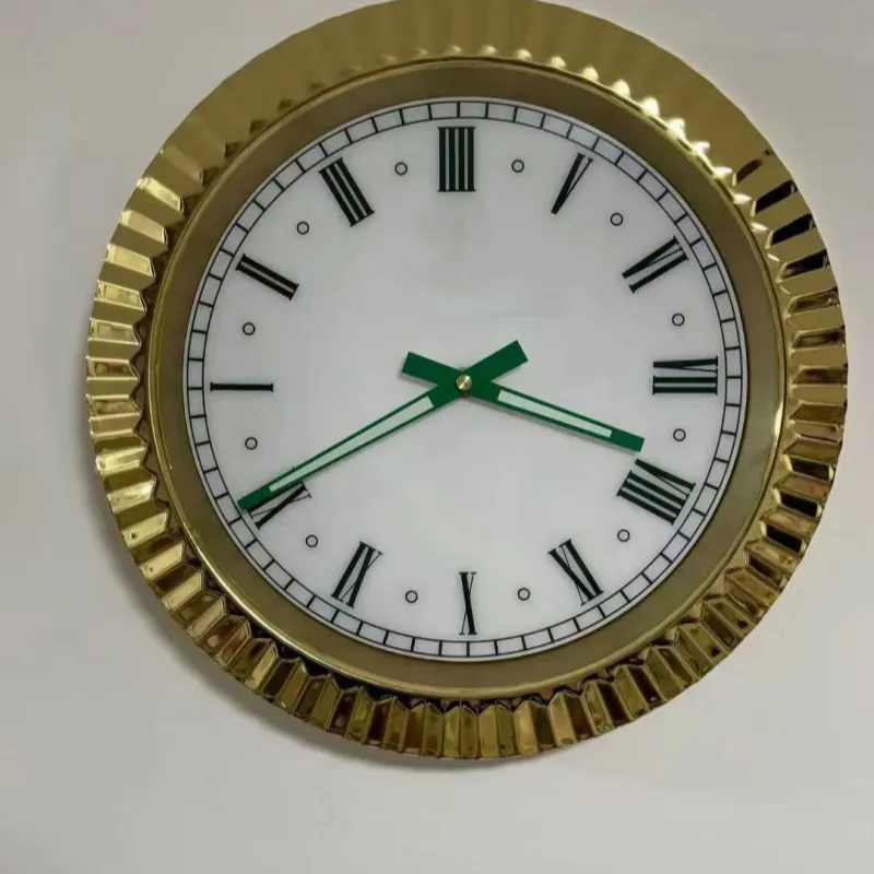 Metal Home Decoration Clocks Modern Design Quartz Large Wall Watch Stainless Steel With Date Luminous Silent Sweeping Hands hot dh331