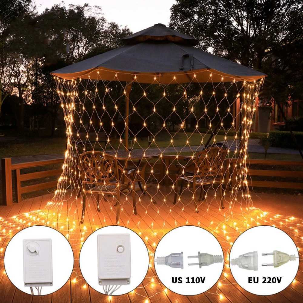 LED Net Mesh Fairy Light 1515M 32M 64M 108M Outdoor Waterproof Curtain String Lamp 110V 220V Xmas Wedding Party Decor W251107