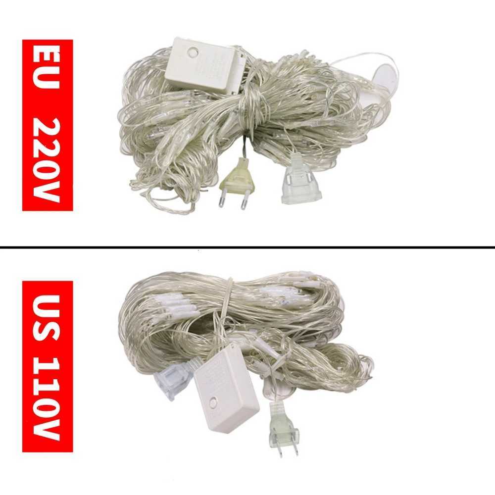 LED Net Mesh Fairy Light 1515M 32M 64M 108M Outdoor Waterproof Curtain String Lamp 110V 220V Xmas Wedding Party Decor W251107