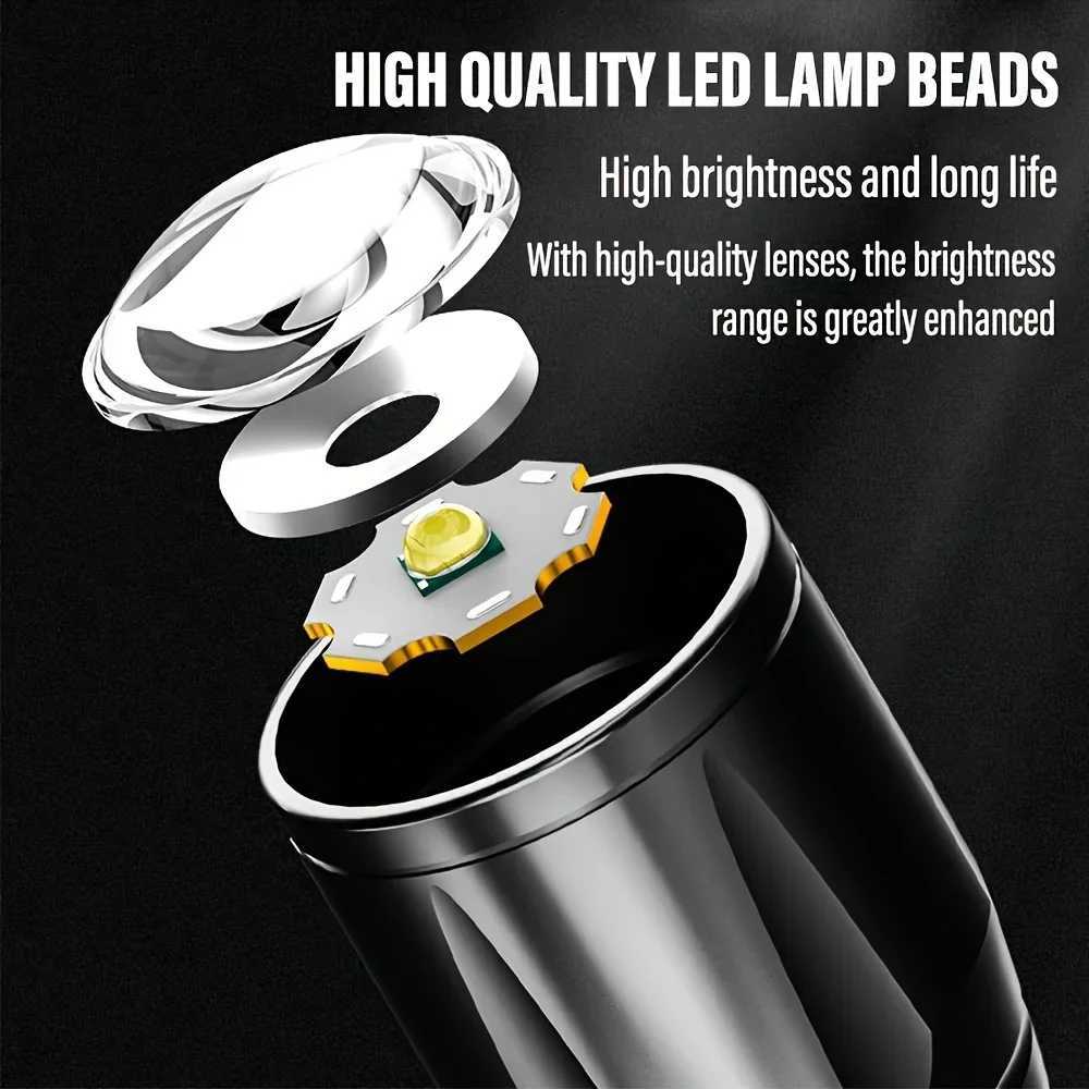 Mini LED Flashlight COBXPE Portable Torch USB Charging Camping Lantern Zoomable Focus Light Tactical Flashlight with Pen ClipW251106
