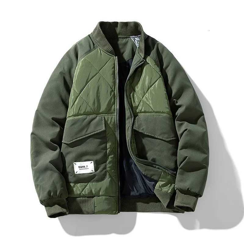 Puffer Jacket Thick Warm Winter Jacket Men Autumn Coats Fashion Casual Cargo Bomber Jackets Baseball High Street Outwear TopT251107