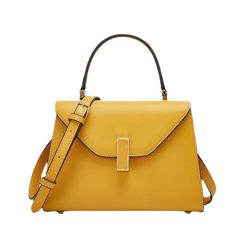 New French Style Light Luxury Fashion Lychee Kelly Bag Niche Design Fashionable Simple Versatile Portable Single Shoulder Crossbody Bag Shoulder Bags