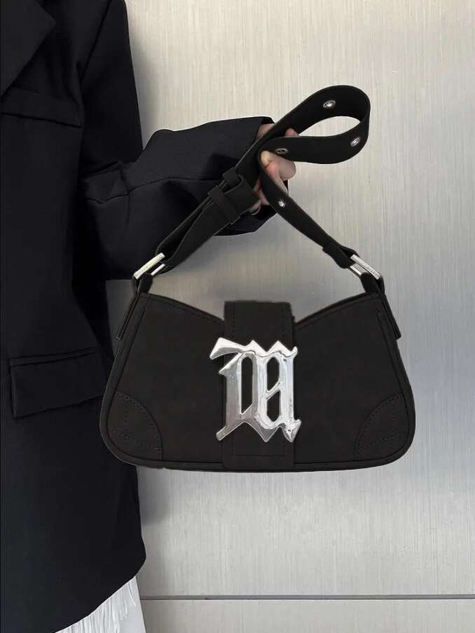 Casual Bags For Women Designer Brand Handbags And Purses 2024 New In PU Nubuck Sheet Metal Decoration Crossbody Bag Small