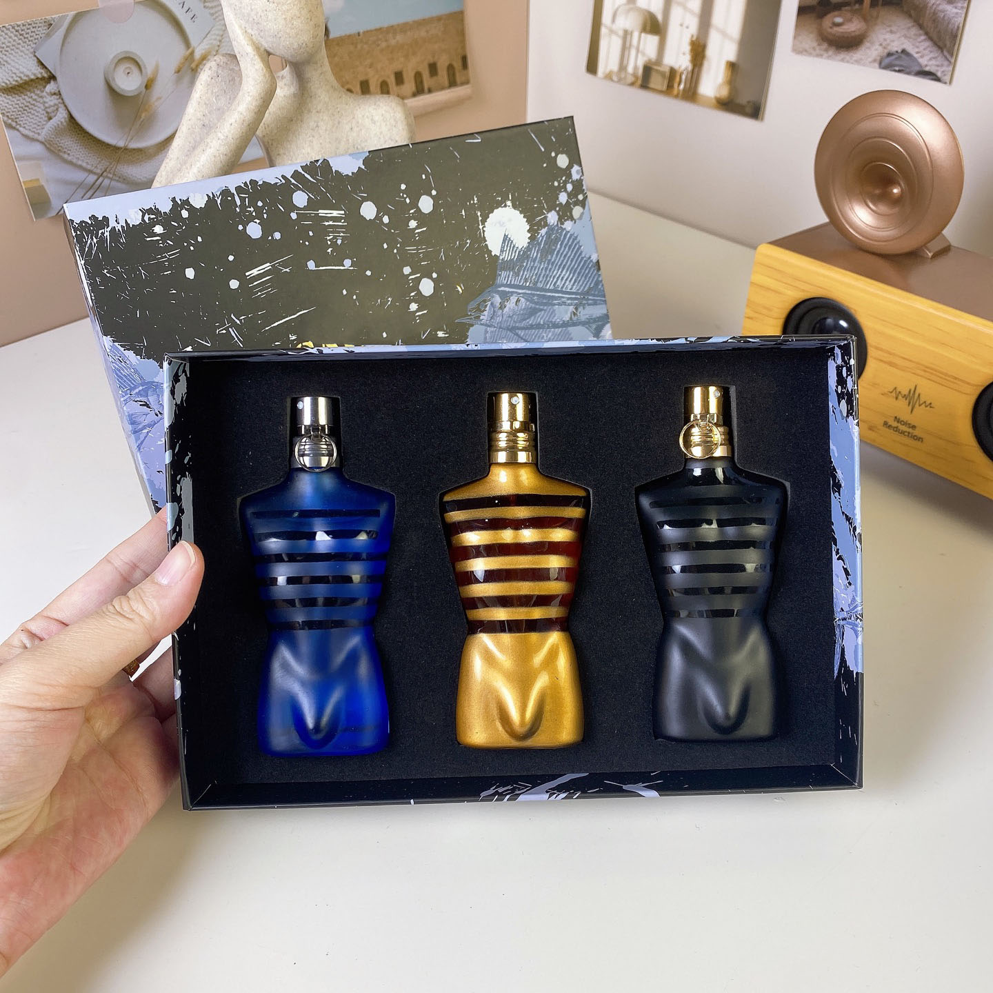 Male Perfume 40ml 3piece Parfum set 3pcs 4pcs Gift Box Men Fragrance Eau De Toilette Long Lasting Smell Designer Brand EDT Man Parfums Spray Cologne Mist Fast Delivery