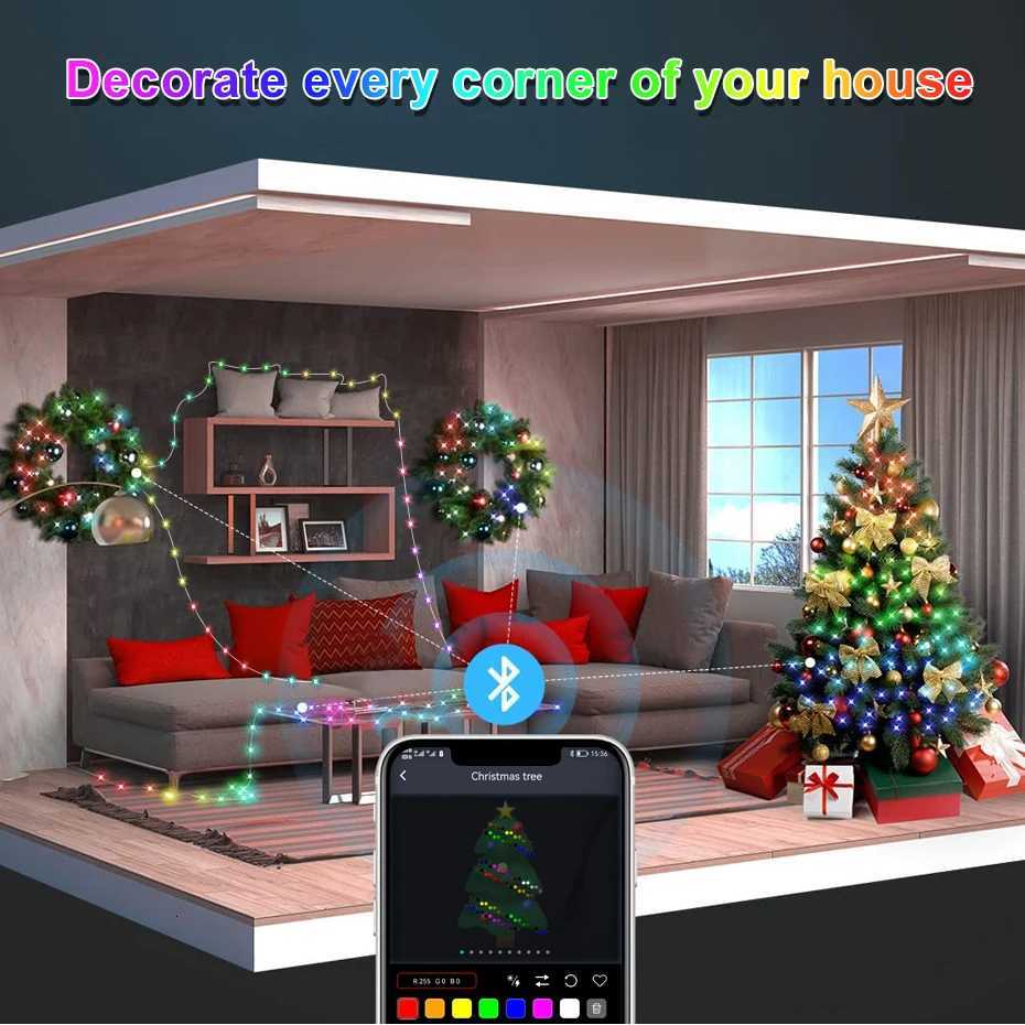 50M 20M 10M 5M 1M Christmas Lights LED Fairy String Light USB Smart Bluetooth Curtain Lights Garland for Home Party Decoration W251107