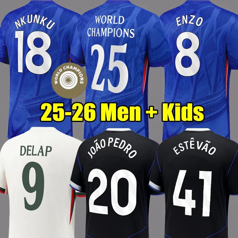 25 26 CAICEDO Nkunku PALMER soccer jerseys 2025 Enzo Cucurella football shirt men kids N.JACKSON SANCHO neto Guiu Adarabioyo JAMES COLWILL finals Winners Delap