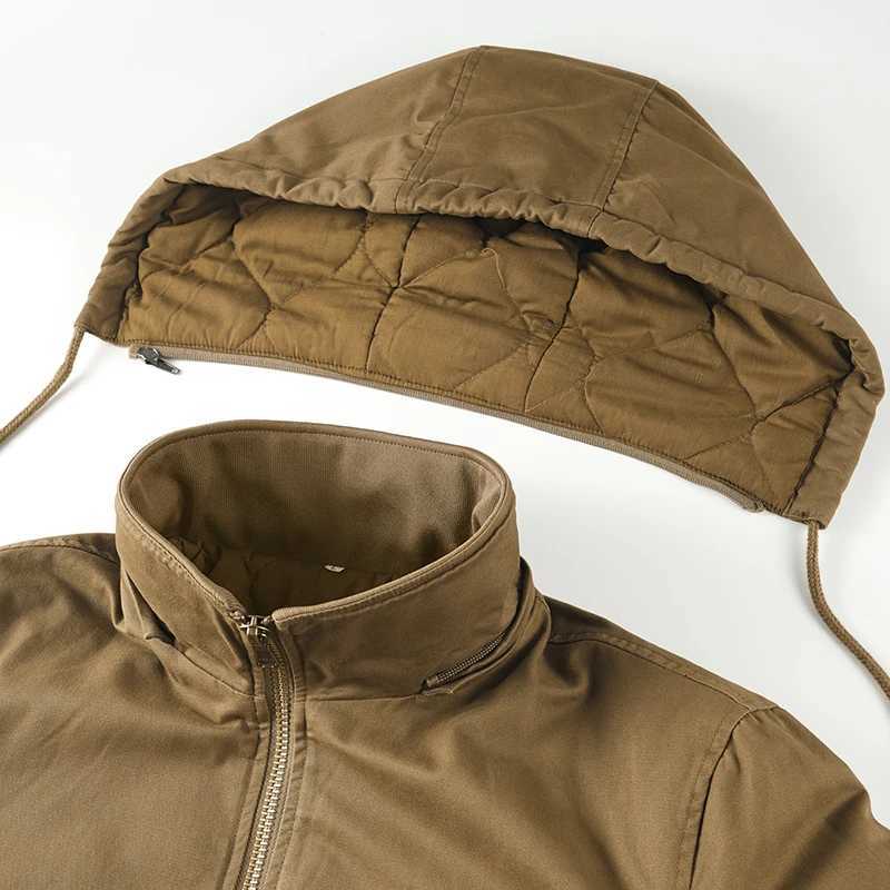 Winter New Men Cotton Jacket Men Warm Thick Windproof Coat Outdoor Pockets Tactical Zip Parkas Detachable Hat Bomber Jacket MaleT251107