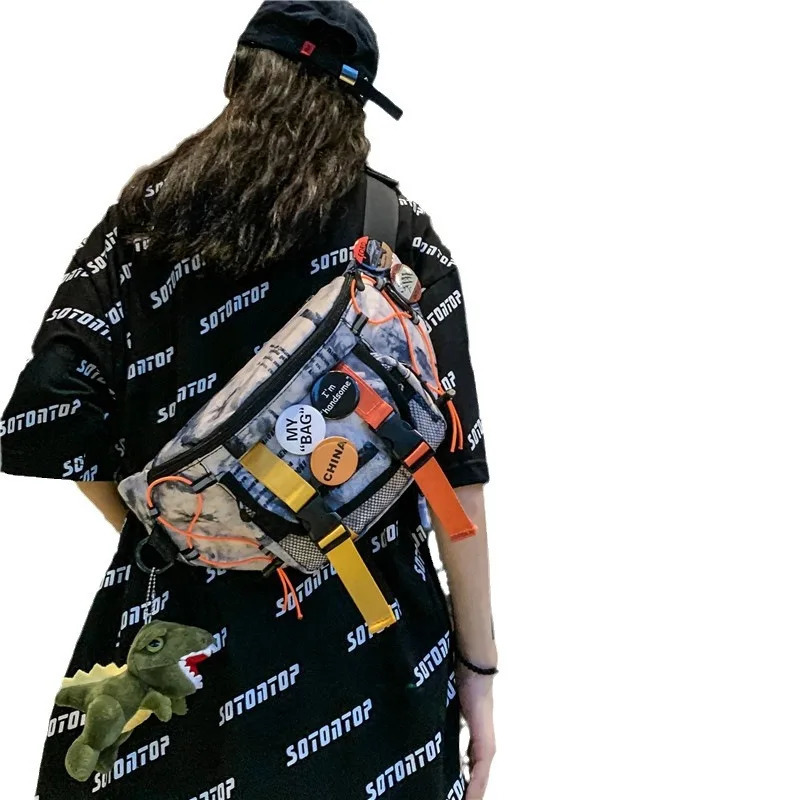 Punk hip-hop Techwear waist bag unisex casual sports single shoulder cross body chest bag Harajuku casual Fanny bag 250402