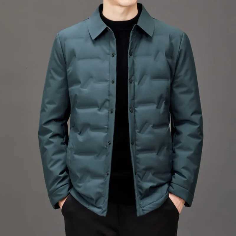 Man Light Weight Down Coats Casual Slim Fit Warm Winter Business Dress Shirts No Hoodies Jackets Simple Fashion Outwear ClothingT251107