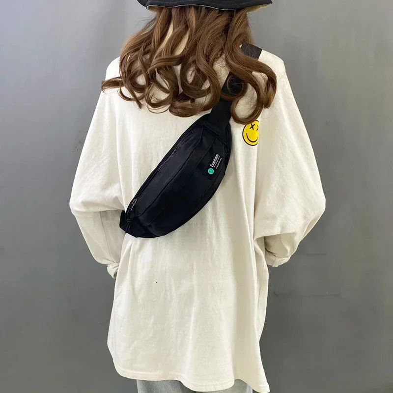 Fashionable womens fashionable neon green Fanny bag young garbage bag cross shoulder small bag chest bag unisex casual style 250402