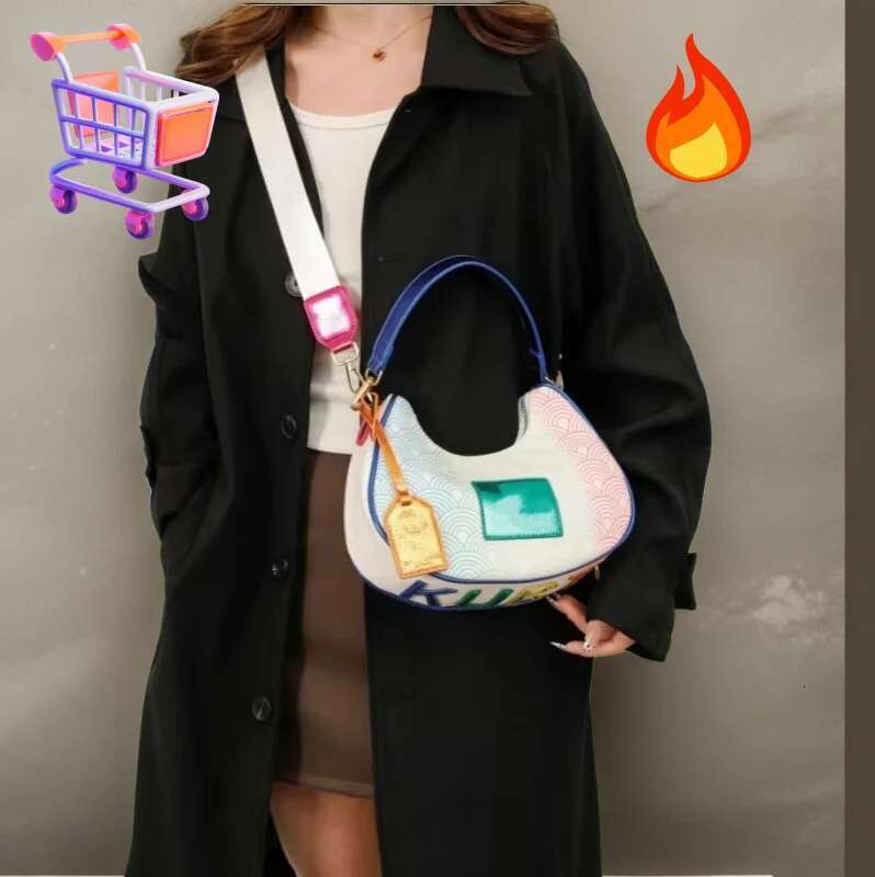 Convertible Crossbody 2025 Women - Washed Canvas Shoulder Purse with Eagle Embroidery, Gradient Niche Underarm Bag - Embroidery,