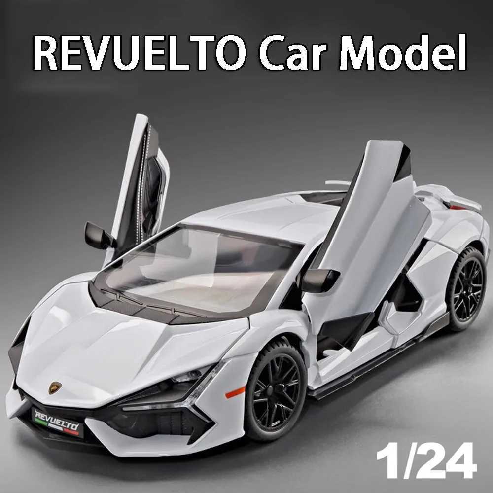 1 24 REVUELTO alloy die-casting model car toy sports 4 doors open rally backlight racing festival boy giftXJ250407